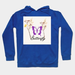 Butterfly with flowers  t-shirt design. Hoodie